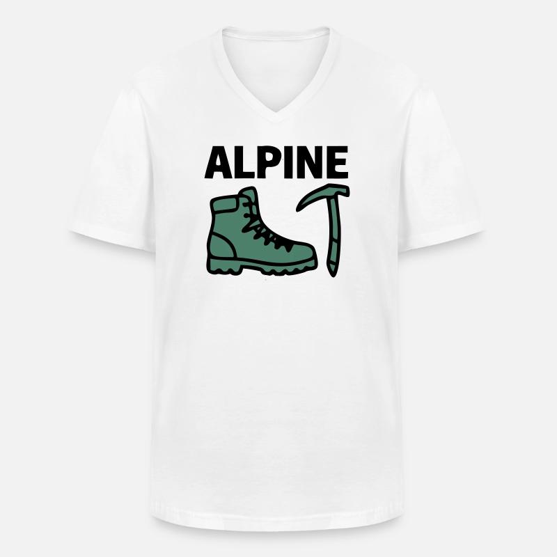Wanderschuh Eispickel Alpine Bergsteigen Klettern - Men's V-Neck T-Shirt - white
