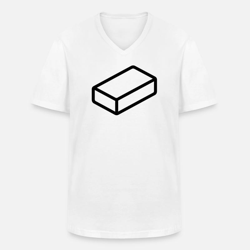 Ziegel - Männer-T-Shirt mit V-Ausschnitt - Weiß