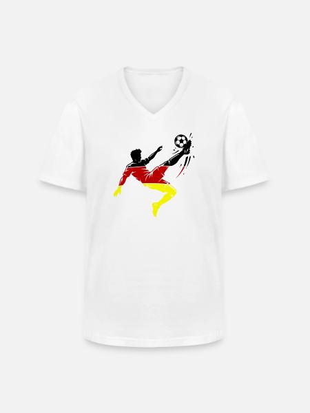 Overhead kick Germany Football - Men's V-Neck T-Shirt - white