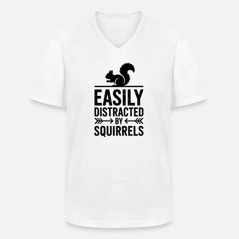 Eichhörnchen Sprüche Lustig Eichhörnchen Geschenk - Männer-T-Shirt mit V-Ausschnitt - Weiß