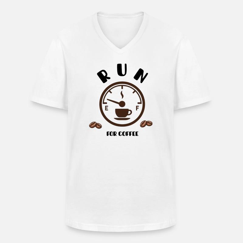 Coffee Pointer Dial Design - Men's V-Neck T-Shirt - white