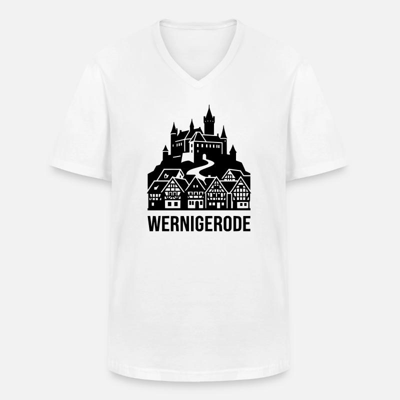 Wernigerode Harz - Männer-T-Shirt mit V-Ausschnitt - Weiß