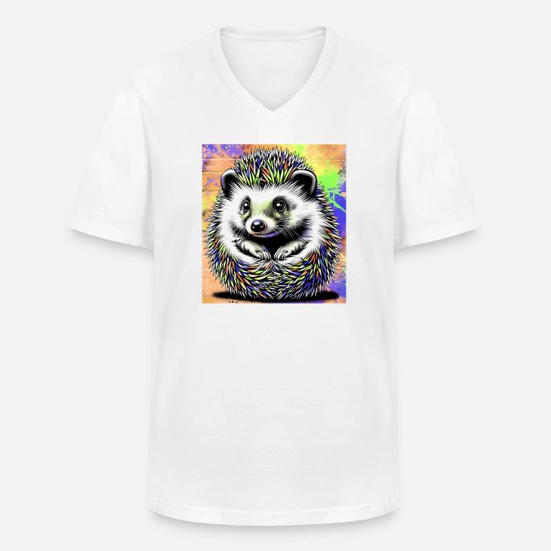 Igel - Männer-T-Shirt mit V-Ausschnitt - Weiß