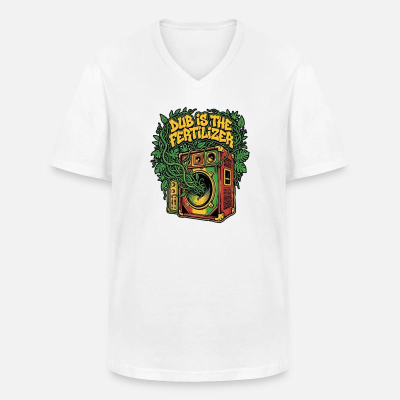 Dub Reggae Soil - Männer-T-Shirt mit V-Ausschnitt - Weiß