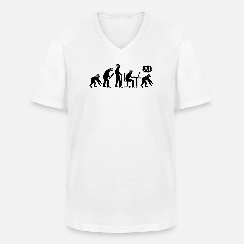 AI-volution - Männer-T-Shirt mit V-Ausschnitt - Weiß