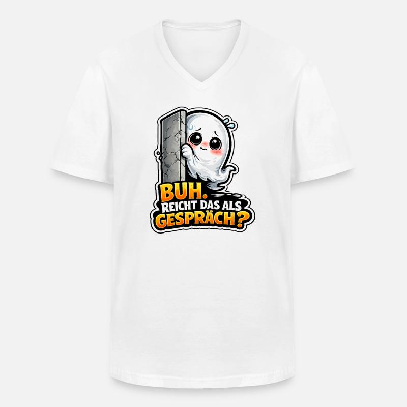 Funny Ghost - Männer-T-Shirt mit V-Ausschnitt - Weiß
