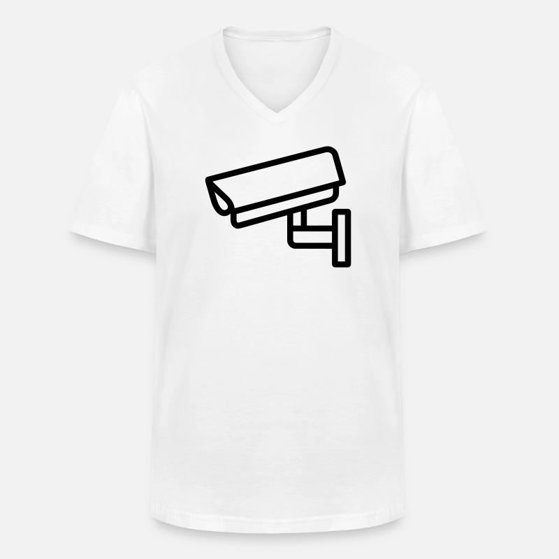 Kamera - Männer-T-Shirt mit V-Ausschnitt - Weiß