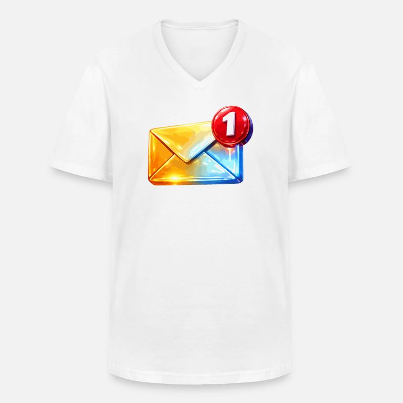 Erste Abzeichen-E-Mail - Männer-T-Shirt mit V-Ausschnitt - Weiß