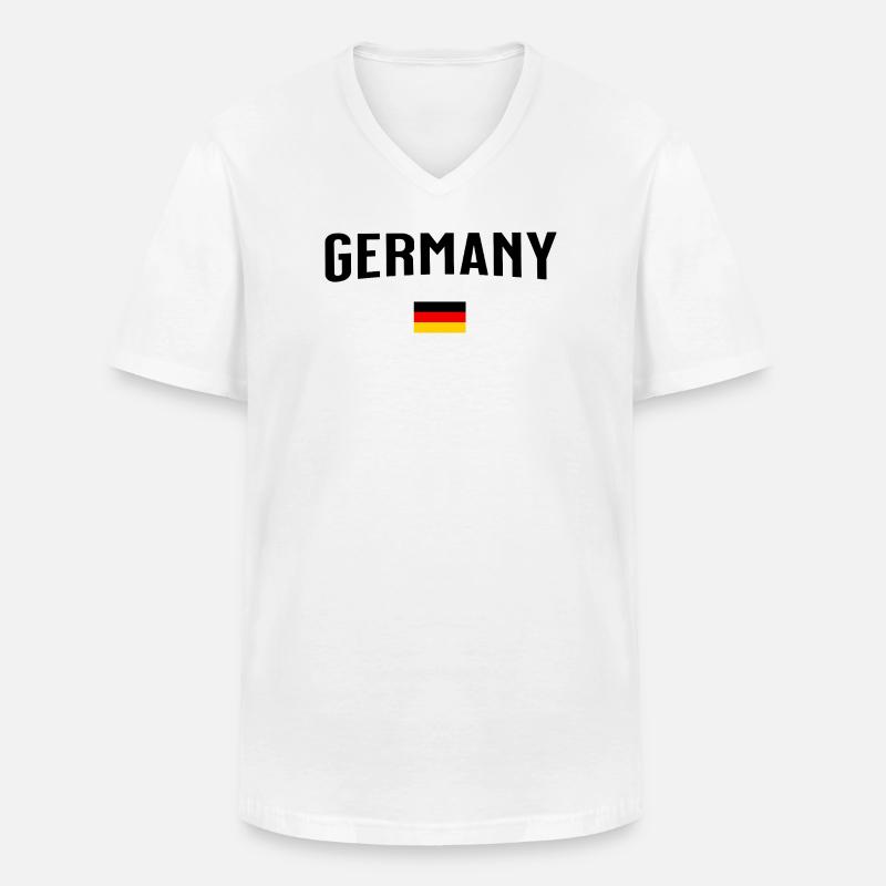 Germany - Männer-T-Shirt mit V-Ausschnitt - Weiß