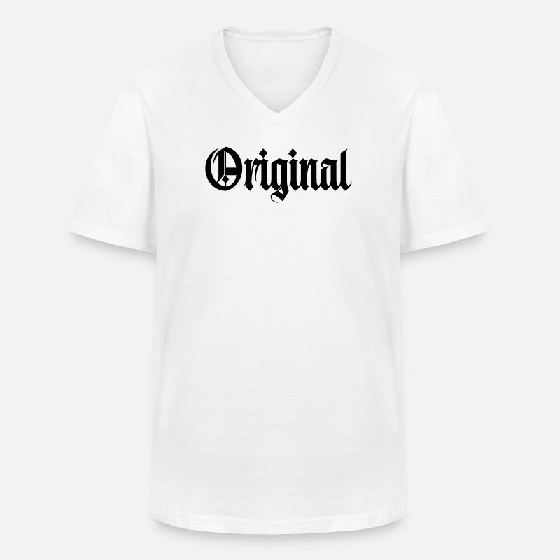 Langue source - T-shirt col V Homme - blanc