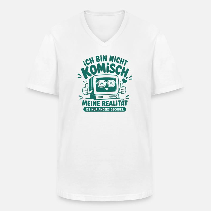 Nerd Realität Anders Gecodet - Männer-T-Shirt mit V-Ausschnitt - Weiß