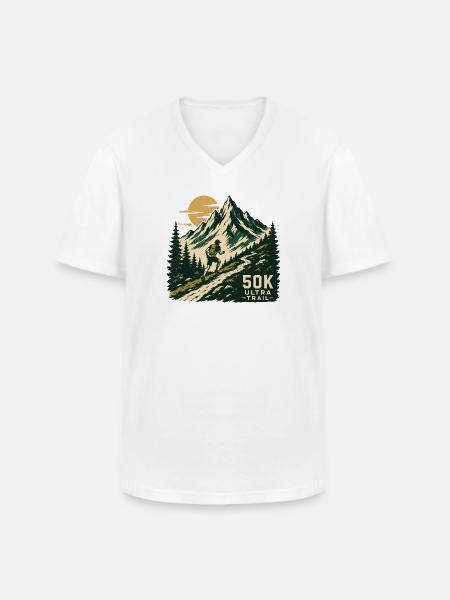 Course sur sentier - Ultra Trail - T-shirt col V Homme - blanc
