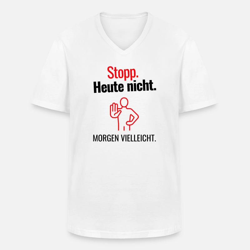 Stopp - Männer-T-Shirt mit V-Ausschnitt - Weiß