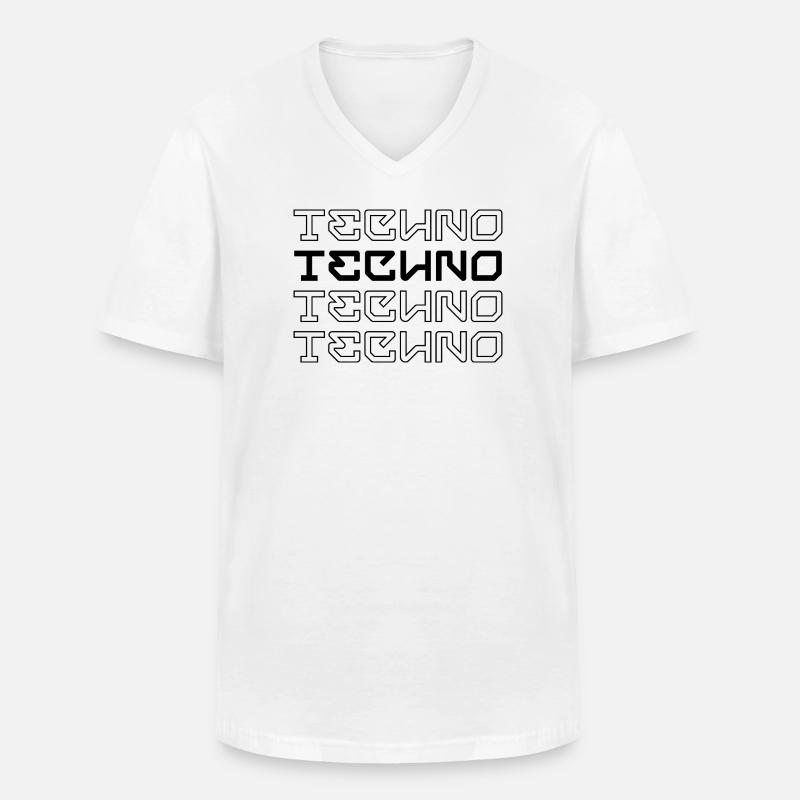Techno-modernes Typografie-Logodesign - Männer-T-Shirt mit V-Ausschnitt - Weiß