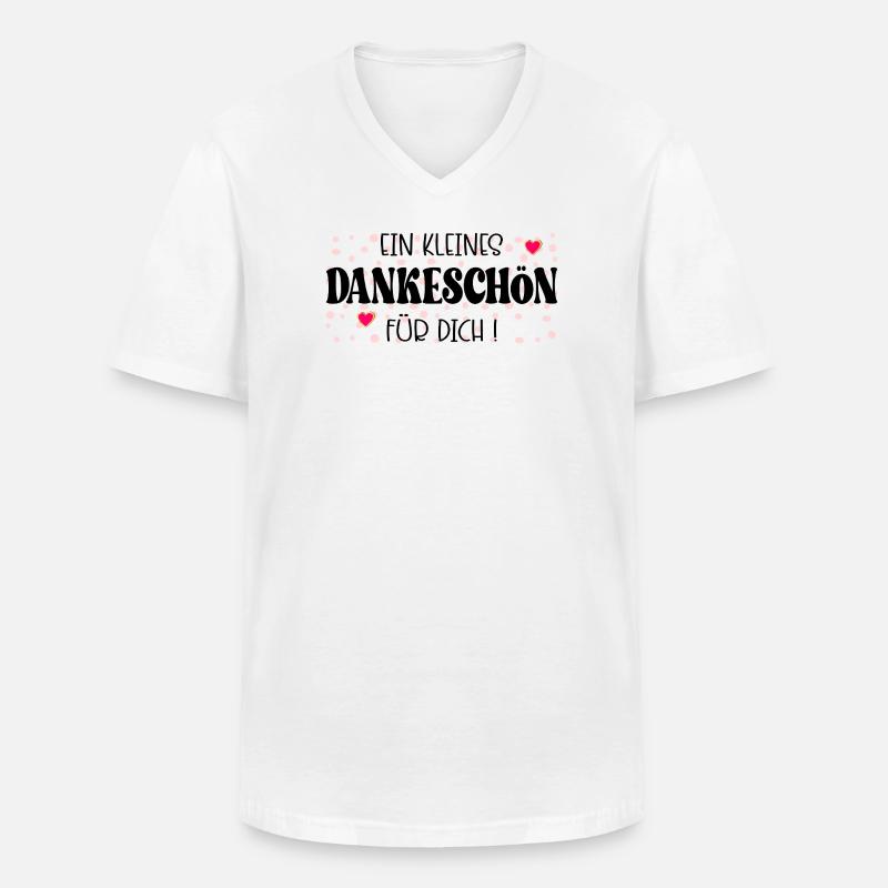 Kleines Dankeschön - Männer-T-Shirt mit V-Ausschnitt - Weiß