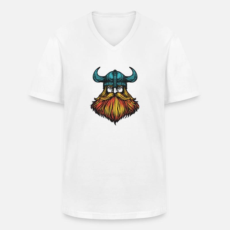 Wikinger Kopf - Männer-T-Shirt mit V-Ausschnitt - Weiß
