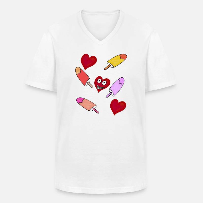Eis Eiskrem Eiscreme Kinder - Männer-T-Shirt mit V-Ausschnitt - Weiß