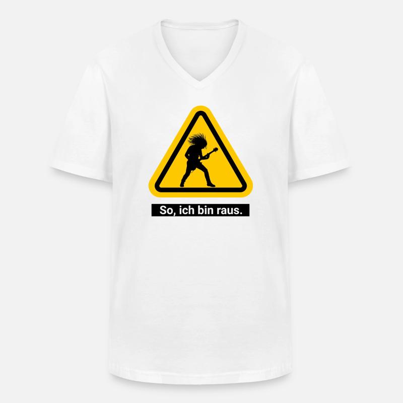So, ich bin raus. Feierabend Warnschild - Männer-T-Shirt mit V-Ausschnitt - Weiß