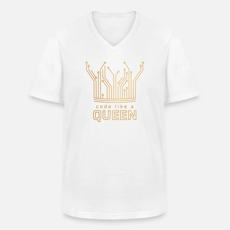 Code Like a Queen - Männer-T-Shirt mit V-Ausschnitt - Weiß