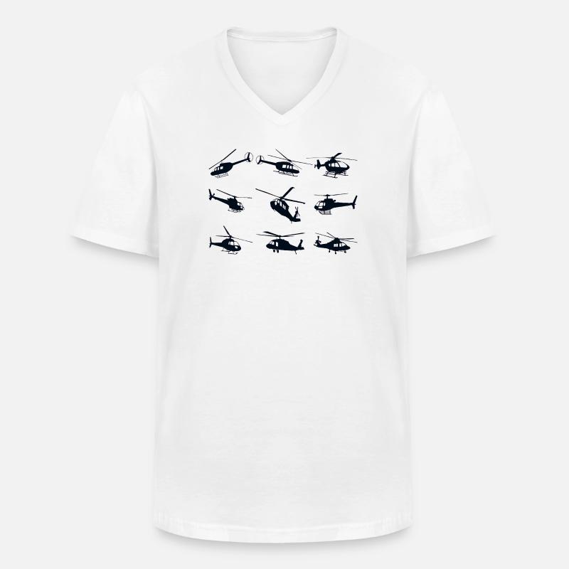 Hubschrauber Helikopeter - Männer-T-Shirt mit V-Ausschnitt - Weiß