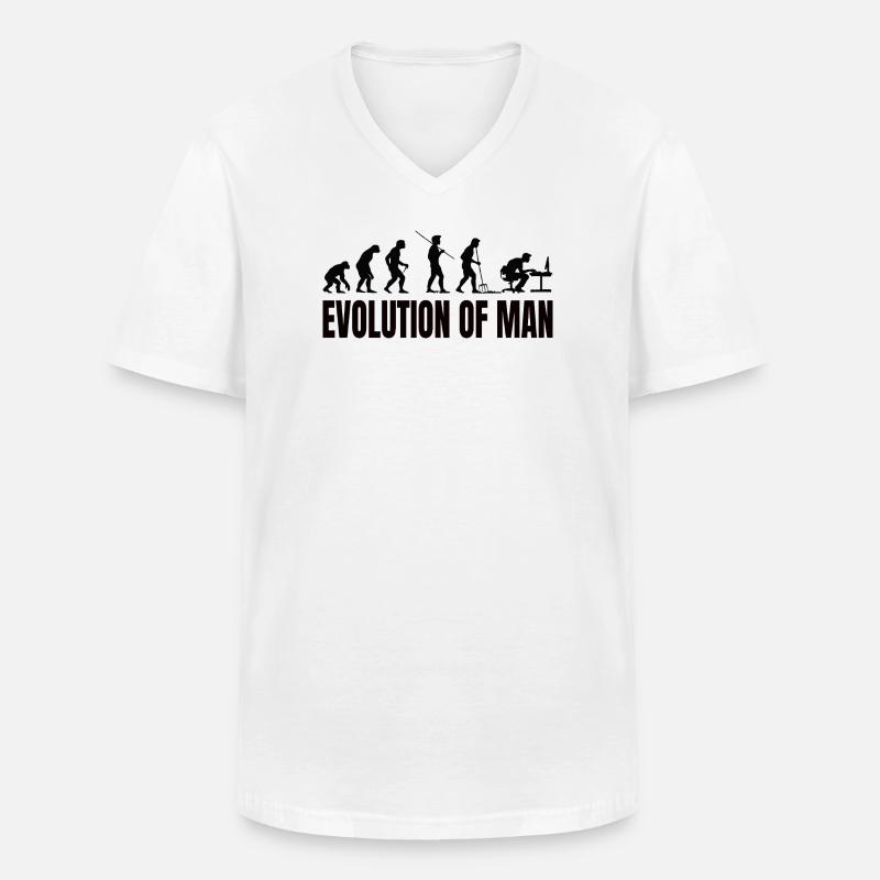 Programmierer Computerfreak Evolution - Männer-T-Shirt mit V-Ausschnitt - Weiß