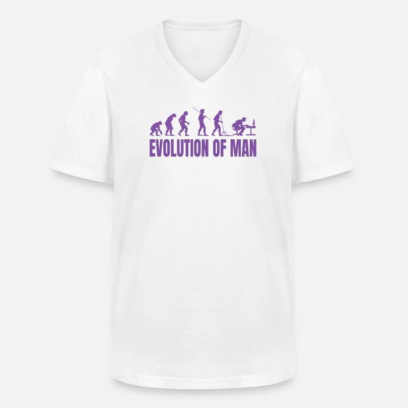 Programmierer Computerfreak Evolution Retro - Männer-T-Shirt mit V-Ausschnitt - Weiß