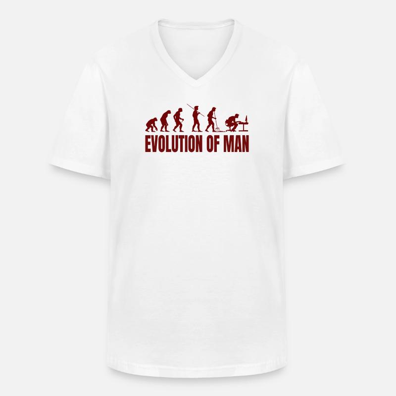 Computer PC Evolution Computer Scientist Programmer - Men's V-Neck T-Shirt - white