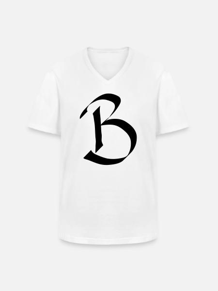 lettre B - T-shirt col V Homme - blanc