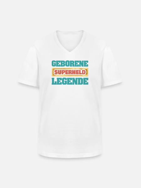 Legende Superheld - Männer-T-Shirt mit V-Ausschnitt - Weiß