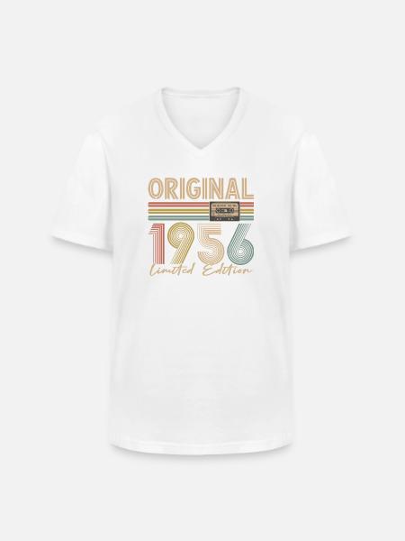 70e anniversaire, 70 ans - T-shirt col V Homme - blanc