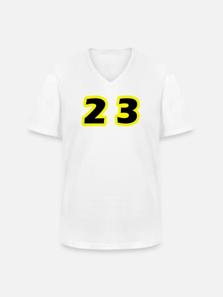 23 Number symbol - Men's V-Neck T-Shirt - white