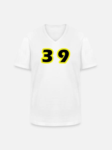 39 Number Symbol - Men's V-Neck T-Shirt - white