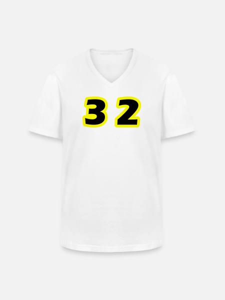 32 Number Symbol - Men's V-Neck T-Shirt - white
