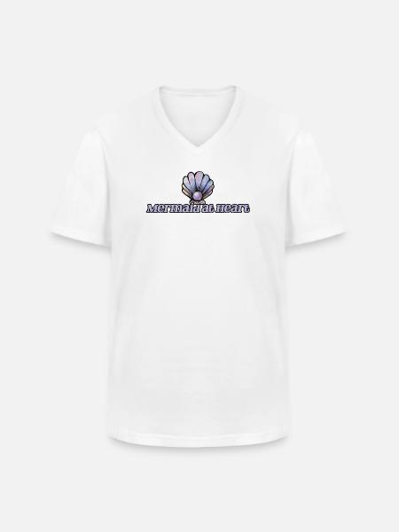 Mermaid at Heart Shell Emblem - Men's V-Neck T-Shirt - white