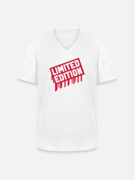 Limited Edition Stamp - Men's V-Neck T-Shirt - white