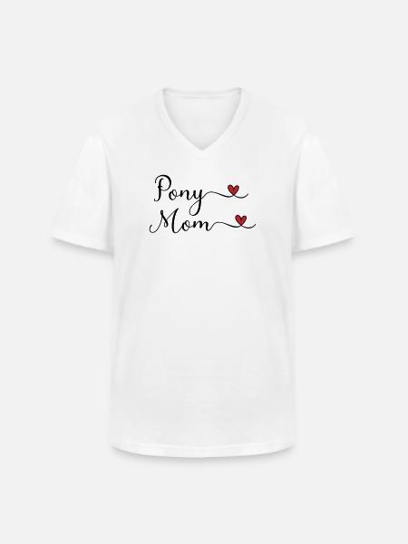 Pony Mama - Männer-T-Shirt mit V-Ausschnitt - Weiß