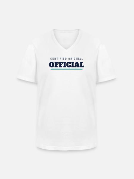 Official College Lettering - Team Official - Men's V-Neck T-Shirt - white