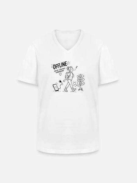 Offline Abenteuer Wanderin Pfadzeichen - Männer-T-Shirt mit V-Ausschnitt - Weiß