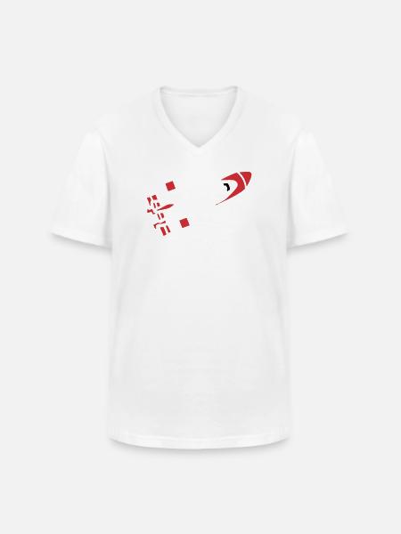 Abstract Rocket Silhouette - Men's V-Neck T-Shirt - white