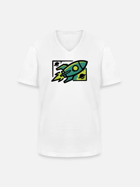 Rocket Graffiti Graphic - Men's V-Neck T-Shirt - white