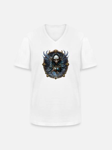 Blue Mystic with Ornate Wings - Men's V-Neck T-Shirt - white