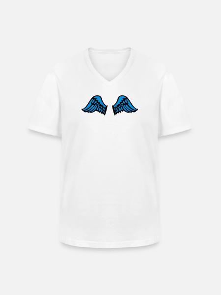 wings - Männer-T-Shirt mit V-Ausschnitt - Weiß