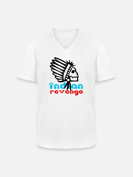 Indian Skull Revenge - Männer-T-Shirt mit V-Ausschnitt - Weiß