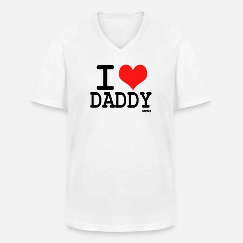 i love daddy - Männer-T-Shirt mit V-Ausschnitt - Weiß
