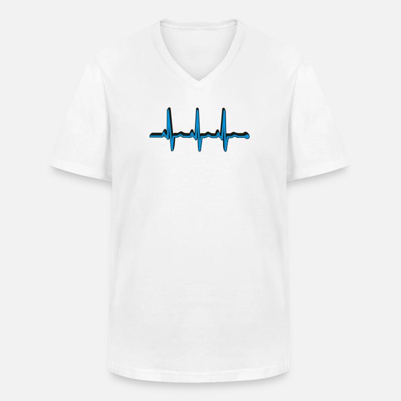 frequenz herzschlag - Männer-T-Shirt mit V-Ausschnitt - Weiß