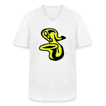 Saxophone - Men's V-Neck T-Shirt - white - Front - AI Model Male 185 light (185cm)