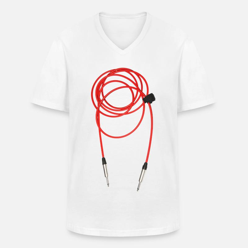 Red Cable - Männer-T-Shirt mit V-Ausschnitt - Weiß