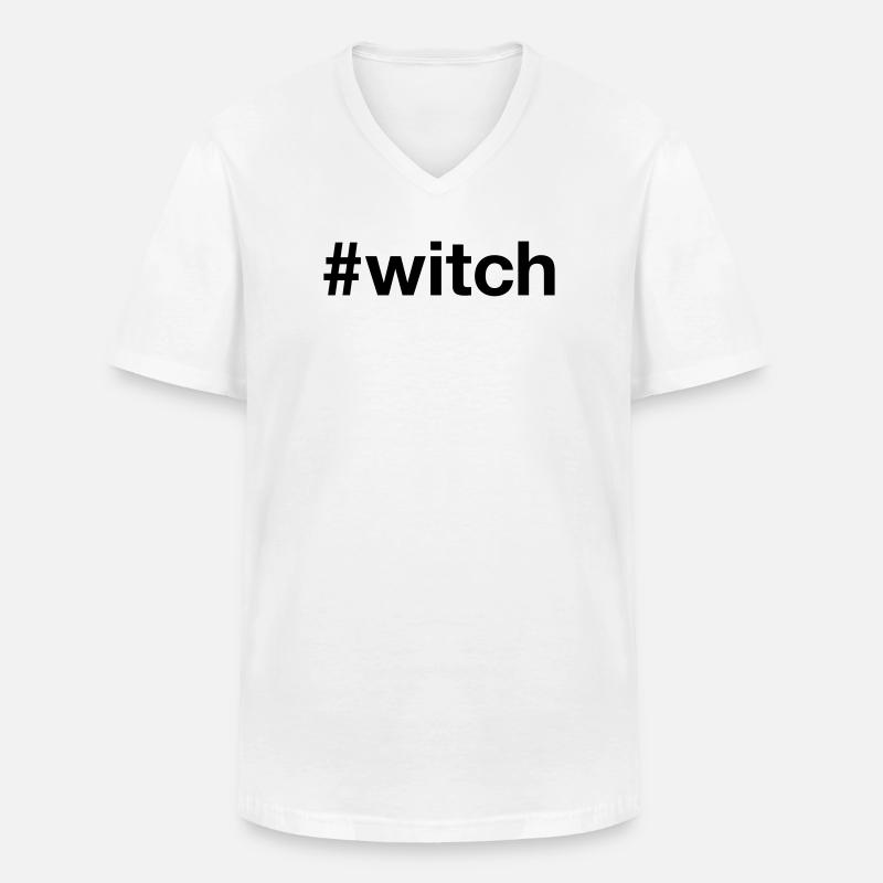 WITCH Spooky Hexe Halloween - Männer-T-Shirt mit V-Ausschnitt - Weiß