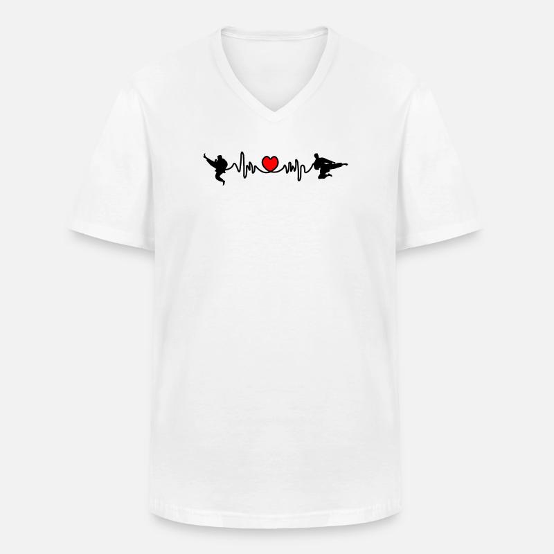 Karate Cardio oder Herzfrequenz mit Karate-Kicks - Männer-T-Shirt mit V-Ausschnitt - Weiß