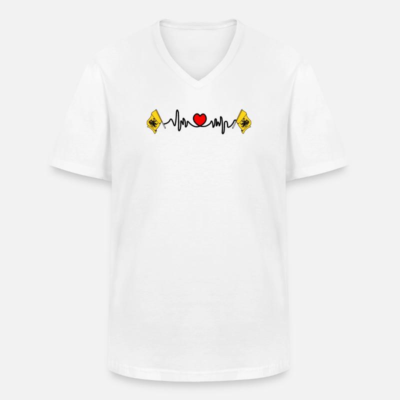 Herzfrequenz-Cardio für Pommern - Männer-T-Shirt mit V-Ausschnitt - Weiß
